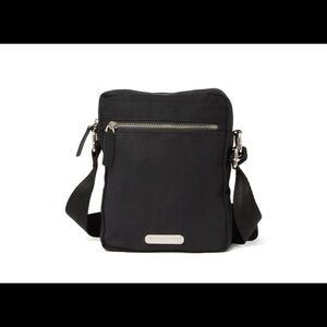 Bolongaro Trevor Black Canvas Flight Crossbody Bag with Dust Bag